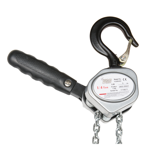 Mini Lever Hoist, 5' Lift, 1100 lbs. (0.55 tons) Capacity, Zinc Plated Chain Kelford