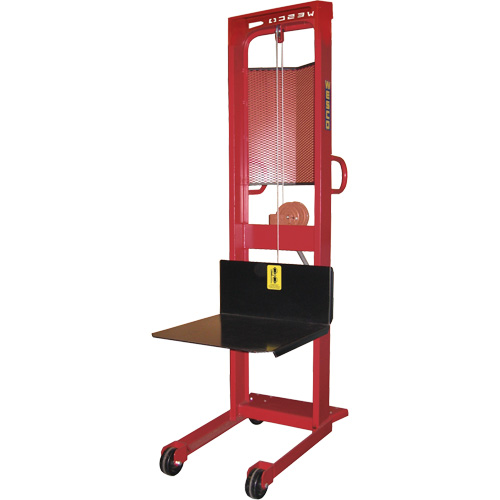 Winch Stacker, Hand Winch Operated, 1000 lbs. Capacity, 70" Max Lift Kelford