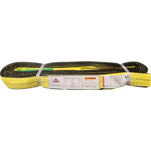 Polyester Web Sling, Double Ply, Twisted Eye, Type 4, 2" W x 20' L, 6400 lbs. Vertical Cap. Kelford