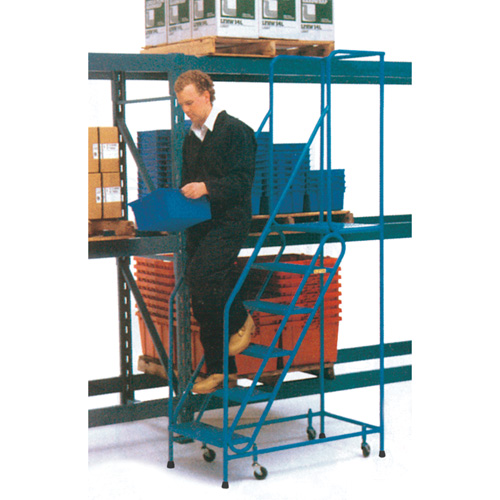 CSA-Certified Rolling Step Ladder, 6 Steps, 22" Step Width, 55" Platform Height, Steel Kelford