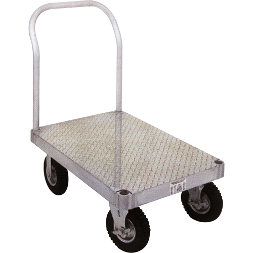 Aluminum Platform Truck, 36" W x 72" L, 2000 lbs. Cap., Rubber Wheels Kelford