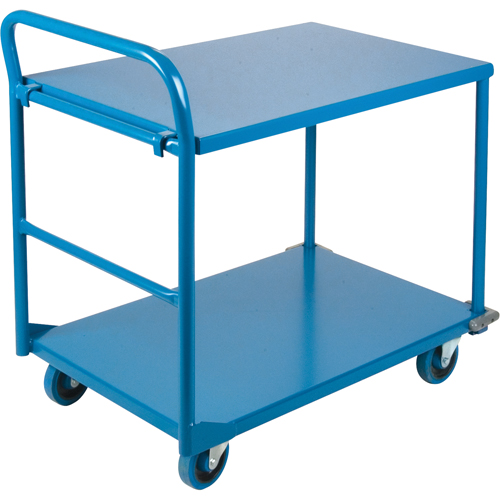 Chariots &agrave; tablettes/plateforme, Acier, 24" la x 36" p x 40" h, Capacit&eacute; de la plateforme 1300 lb Kelford