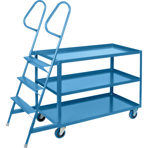 Stock Picking Carts, Steel, 24" W x 64" D, 3 Shelves, 1200 lbs. Capacity Kelford