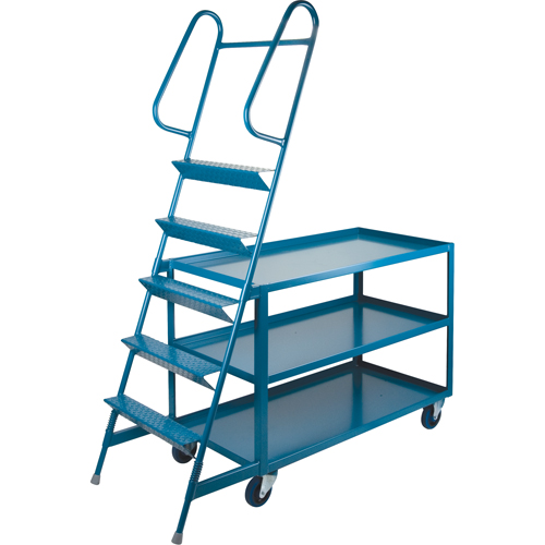 Stock Picking Carts, Steel, 24" W x 64" D, 3 Shelves, 1200 lbs. Capacity Kelford