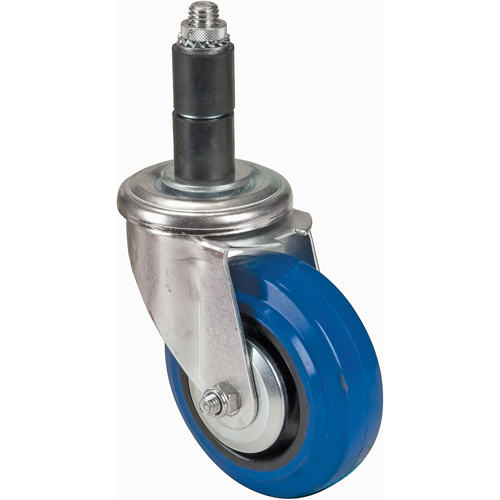 Rubber Stem Caster, Swivel, 4" (101.6 mm) Dia. Kelford