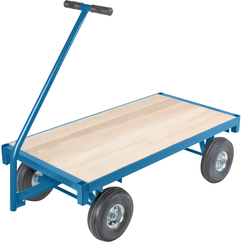 Ergonomic Platform Wagon Trucks, 24" W x 48" L, 45" Handle, 1000 lbs. Capacity, 10" Wheel Dia., Pneumatic Wheels Kelford