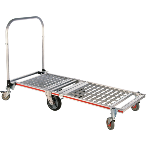 Chariot &agrave; plateforme repliable &agrave; six roues, Aluminium, 1550 lb, 61-7/8" lo x 23-1/4" la, Hauteur 39" Kelford