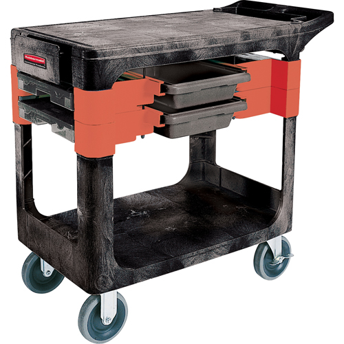 Maintenance Tool Cart, 2 Drawers, 38" L x 19-1/4" W x 33-3/8" H, Black Kelford