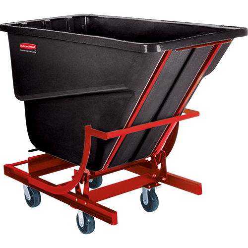 Self-Dumping Hopper, Plastic/Polyethylene, 1 cu.yd., Black Kelford