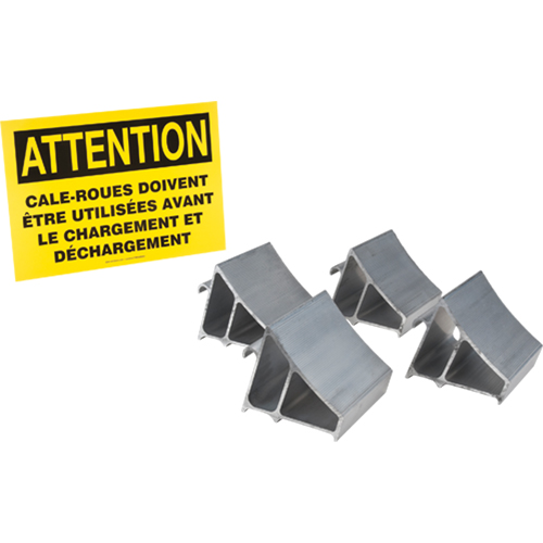 Aluminum Wheel Chock Kit, 7" W x 6" D x 6" H Kelford
