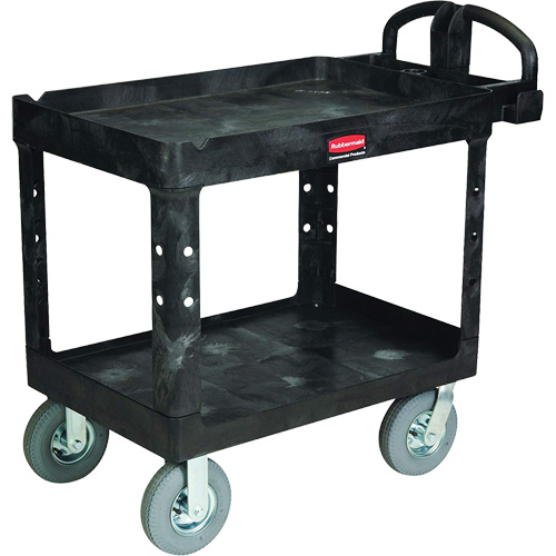 Heavy-Duty Utility Cart, 2 Tiers, 25-1/4" x 37-1/8 x 36-3/8", 500 lbs. Capacity Kelford