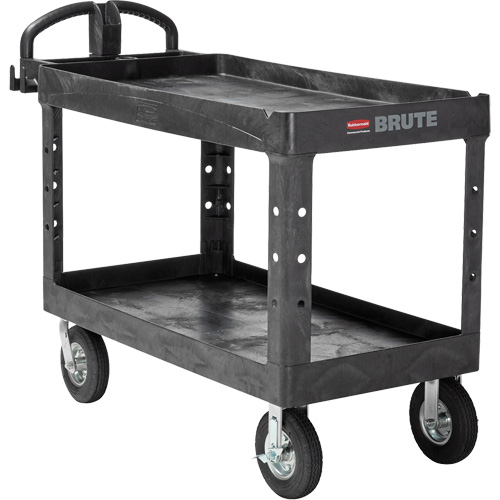 Heavy-Duty Utility Cart, 2 Tiers, 25-1/4" x 33-1/4" x 55", 750 lbs. Capacity Kelford