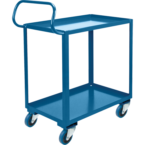 Chariot ergonomique &agrave; tablettes, 800 lb Capacit&eacute;, Acier, 26" la x 37" ha x 38" p, Bordure vers le haut Kelford