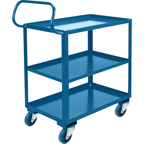 Chariot ergonomique &agrave; tablettes, 800 lb Capacit&eacute;, Acier, 26" la x 37" ha x 38" p, Bordure vers le haut Kelford