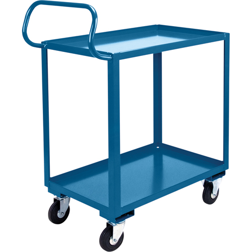 Chariot ergonomique &agrave; tablettes, 800 lb Capacit&eacute;, Acier, 20" la x 37" ha x 32" p, Bordure vers le haut Kelford