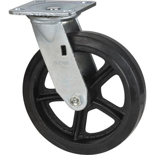 Roulette moul&eacute;, Pivotant, 8" (203,2 mm), Caoutchouc, 660 lb (299 kg) Kelford