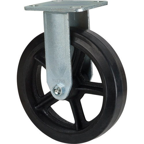 Mold-on Caster, Rigid, 8" (203.2 mm), Rubber, 660 lbs. (299 kg.) Kelford
