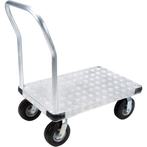 Aluminum Platform Truck, 24" W x 36" L, 1100 lbs. Cap., Flat Free Wheels Kelford