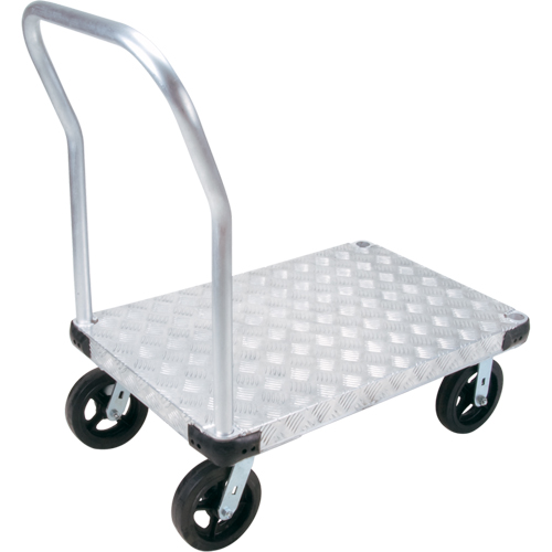 Aluminum Platform Truck, 24" W x 36" L, 2000 lbs. Cap., Mold-on Rubber Wheels Kelford