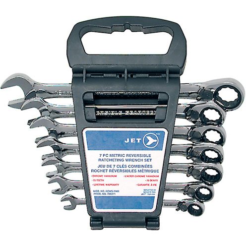 RCWS-7MR Long Pattern Reversible Wrench Set, Ratcheting Combination, 7 Pieces, Metric Kelford