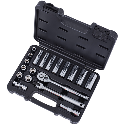SAE Socket Set, 20 Pcs, 3/8" Drive Size, Deep Kelford