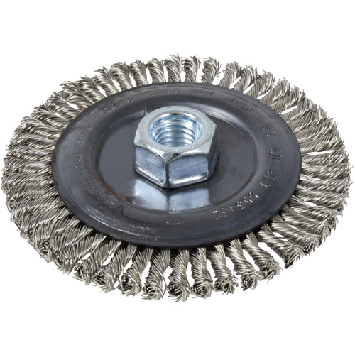 Stringer Bead Brush Wheel, 6" Dia., 0.022" Fill, 5/8"-11 Arbor Kelford