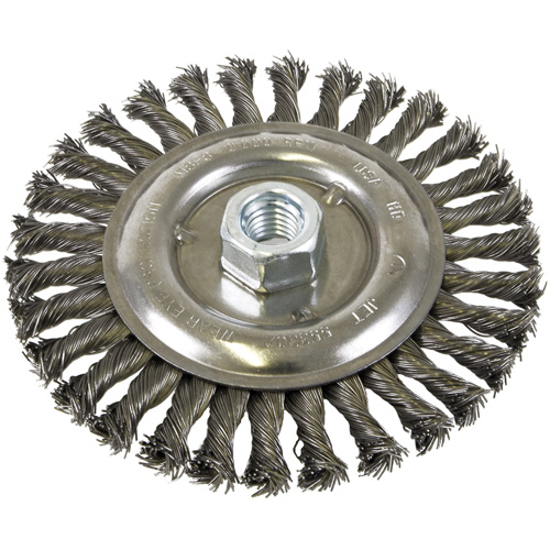 Standard Face Knot Wire Wheel Threaded, 6" Dia., 0.022" Fill, 5/8"-11 Arbor, Steel Kelford