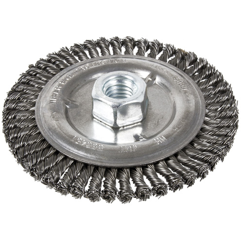 Stringer Bead Brush, 5" Dia., 0.022" Fill, 5/8"-11 Arbor, Steel Kelford