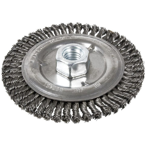 Stringer Bead Brush, 6" Dia., 0.022" Fill, 5/8"-11 Arbor, Steel Kelford