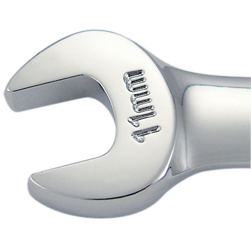 Cl&eacute; mixte &agrave; cliquet &agrave; motif long non r&eacute;versible, 11 mm, Fini Chrome Kelford