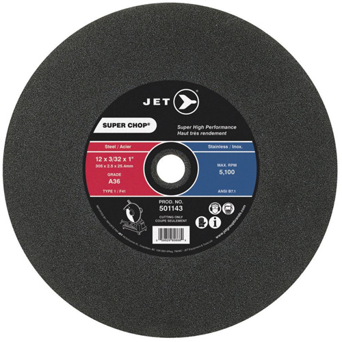 Super Chop&reg; Cut-Off Wheel, 16" x 7/64", 1" Arbor, Type 1, 3700 RPM Kelford