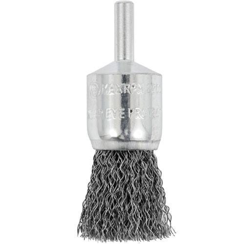 Shaft Mounted Crimped End Brush, 3/4", 0.012" Fill, 1/4" Shank Kelford