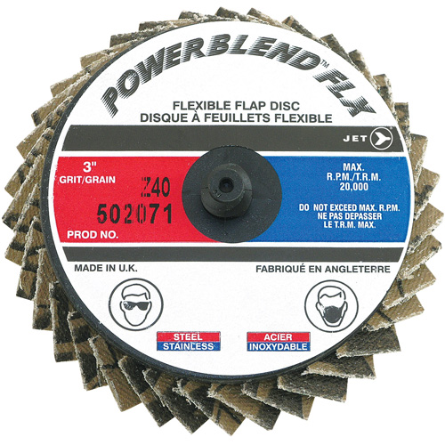 Powerblend FLX Roll-on Flap Disc, 3" x Type R, Z40 Grit, Zirconia Alumina Kelford