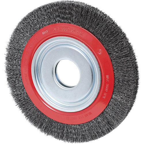 Crimped Wire Wheel, 6" Dia., 0.007" Fill, 2"/1/2" - 5/8" Arbor Kelford