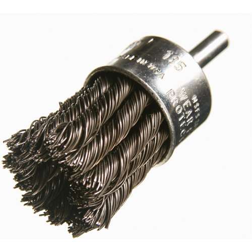 Knotted Wire End Brushes, 1" Dia., 0.012" Wire Dia., 1/4" Shank Kelford