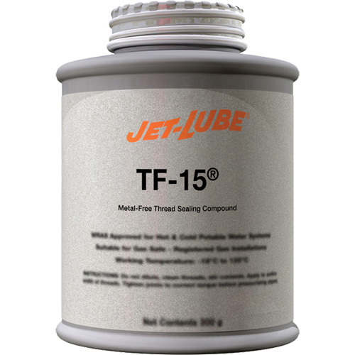 TF-15&reg; Metal-Free Thread Sealing Compound, Brush-Top Can, 227 ml, -46° C - 315° C/50° F - 600° F Kelford