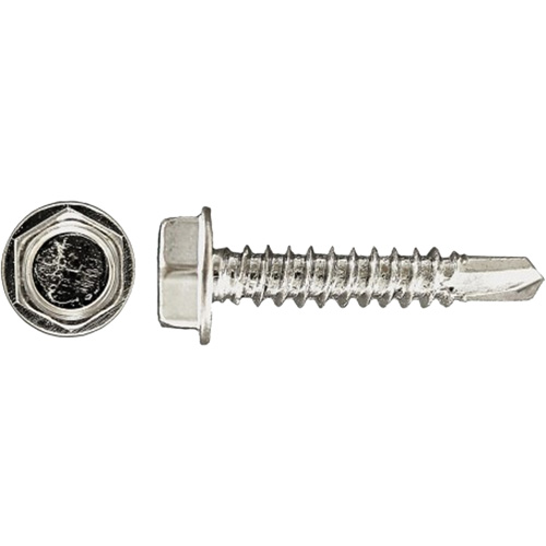 100-Piece Drill-X&reg; Hex HD Tapping Screws, #12 Dia., 1-1/4" L, Zinc Plated Kelford