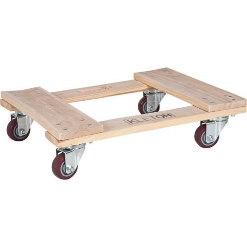 Hardwood Dolly, Polyurethane Wheels, 900 lbs. Capacity, 18" W x 24" D x 7" H Kelford