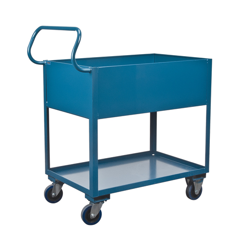 Deep Lipped Service Cart, 2 Tiers, 24" W x 47" H x 36" D, 1200 lbs. Capacity Kelford