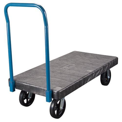 Chariots &agrave; plateforme en plastique, 48" lo x 24" la, 2000 lb cap, Roues Caoutchouc moul&eacute; Kelford