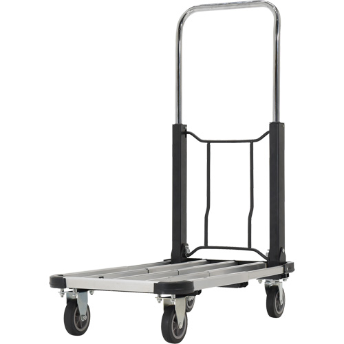Chariot &agrave; plateforme repliable, Acier inoxydable, 300 lb, 28" lo x 16" la, Hauteur 33-1/2" Kelford