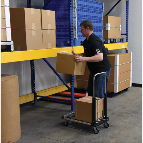 Chariot &agrave; plateforme repliable, Acier inoxydable, 300 lb, 28" lo x 16" la, Hauteur 33-1/2" Kelford