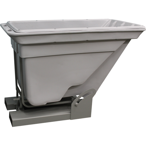 Self Dumping Hopper, Polyethylene, 1 cu.yd., Grey Kelford