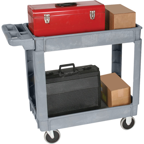 Chariot utilitaire de luxe, 2 tiers, 25" x 35-1/2" x 43,5"/43-1/2", Capacit&eacute; 550 lb Kelford