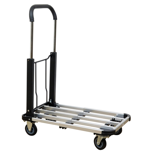 Folding Handle Platform Truck, Aluminum, 300 lbs., 28" L x 16" W, 37.75" High Kelford