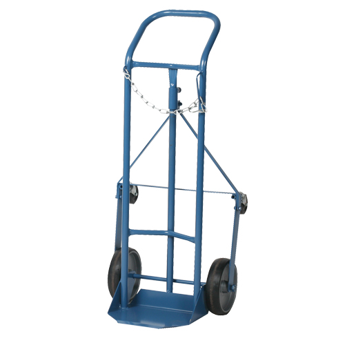 Chariot professionnel CC-1 pour bouteille de gaz, Roues Caoutchouc moul&eacute;, Base de 9" la x 7-1/4" lo, 250 lb Kelford