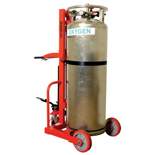 Hydraulic Large Liquid Gas Cylinder Cart HLCC, Polyurethane Wheels, 20" W x 20" D Base, 1000 lbs. Kelford