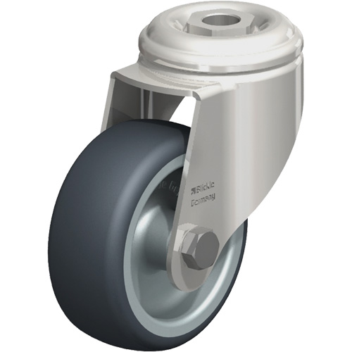 Roulette en &eacute;lastom&egrave;re thermoplastique acier inoxydable, Pivotant, Diam&egrave;tre 3-1/8" (79,5 mm), Capacit&eacute; 220 lb (100 kg) Kelford