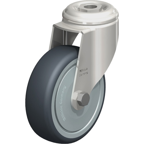 Roulette en &eacute;lastom&egrave;re thermoplastique acier inoxydable, Pivotant, Diam&egrave;tre 4" (102 mm), Capacit&eacute; 240 lb (108 kg) Kelford