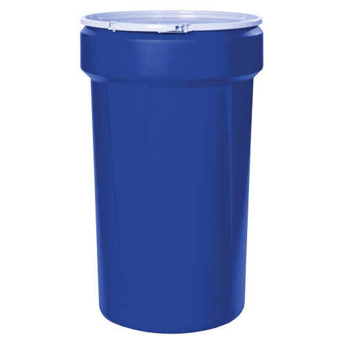Nestable Polyethylene Drum, 30 US gal (25 imp. gal.), Open Top, Blue Kelford